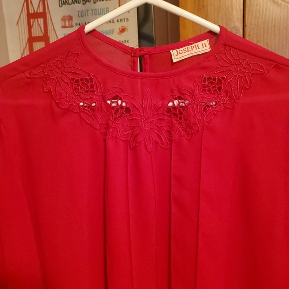 Joseph II Red Blouse Vintage - Picture 2 of 5